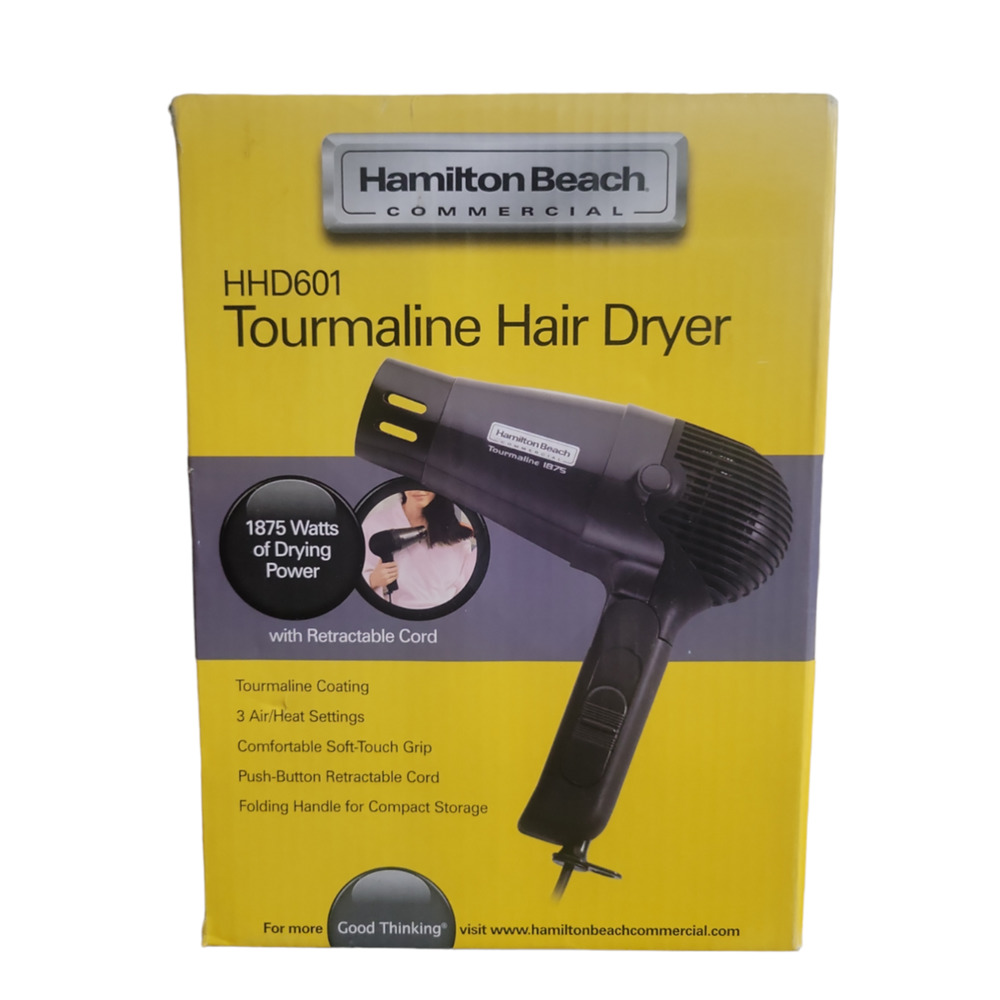 Folding Handle and Retractable Cord For Neat, Easy Hand-Held Hair Dryer- 1875